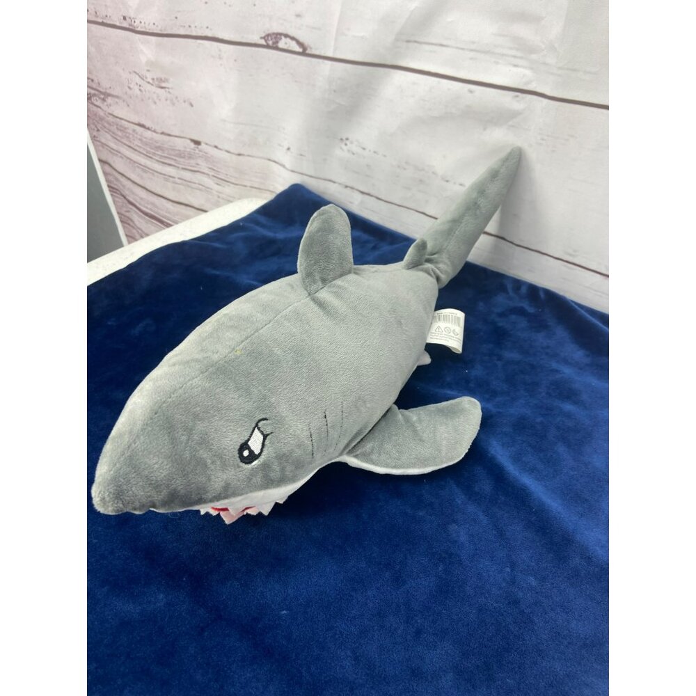 Vintage Plush Shark Toy‎ Soft Stuffed Animal Gray 17”